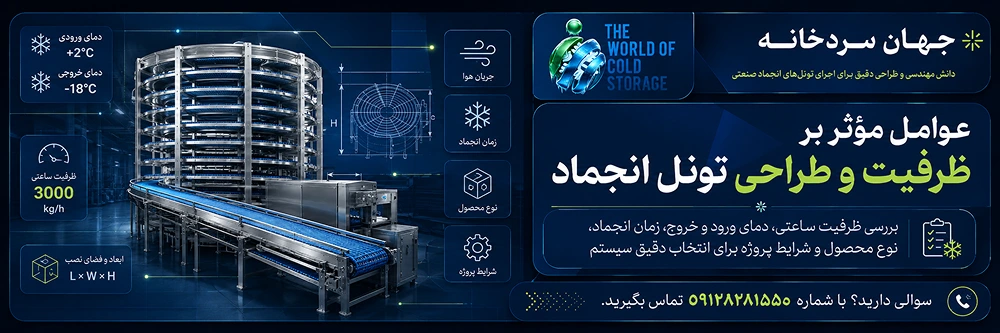 عوامل مؤثر بر ظرفیت و طراحی تونل انجماد