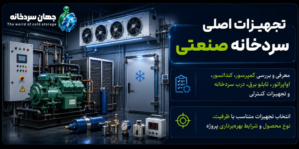 تجهیزات اصلی سردخانه صنعتی
